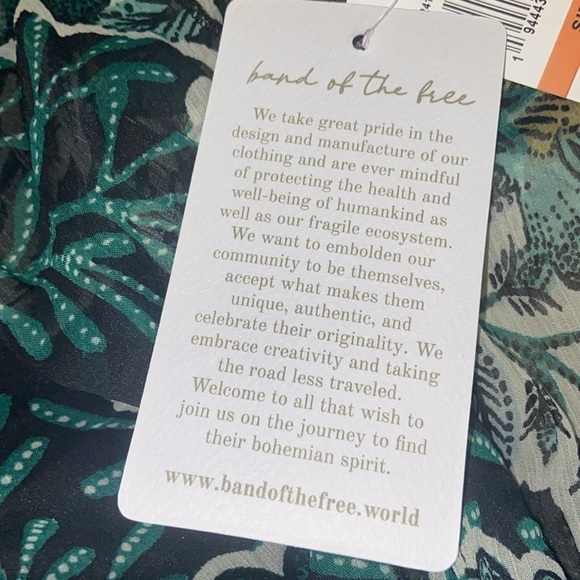 NWT Band of the Free Bonnie Emerald Black Floral Boho Gypsy Bodysuit Size Small - Picture 6 of 12